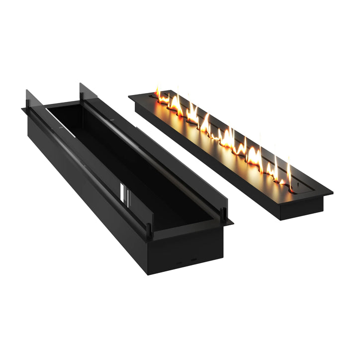 Bioethanol Einbau Brenner Ethanol Einbau Einsatz Kassette SOLO 140cm mit Glas von Wild Flame