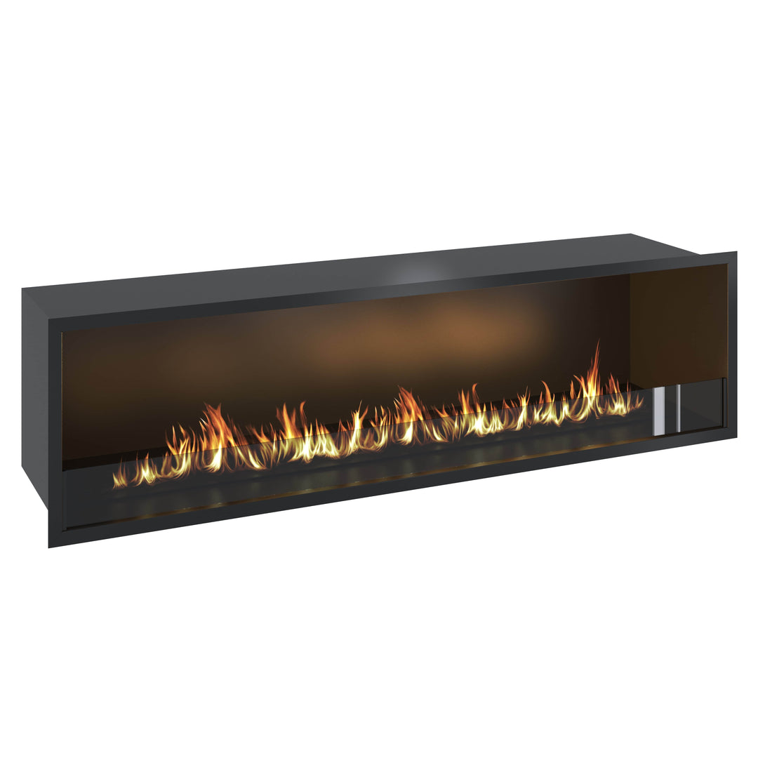 Bioethanol Einbau Kamin Ofen SELECTED 180cm Ethanol Einbaukamin von Wild Flame Seitlich
